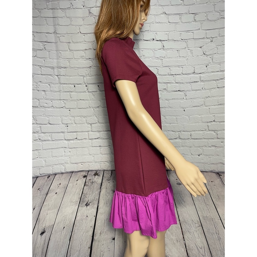 NWT New $235 Staud Diam Colorblock High-Neck Ruffle Dress Size XS - Picture 3 of 15